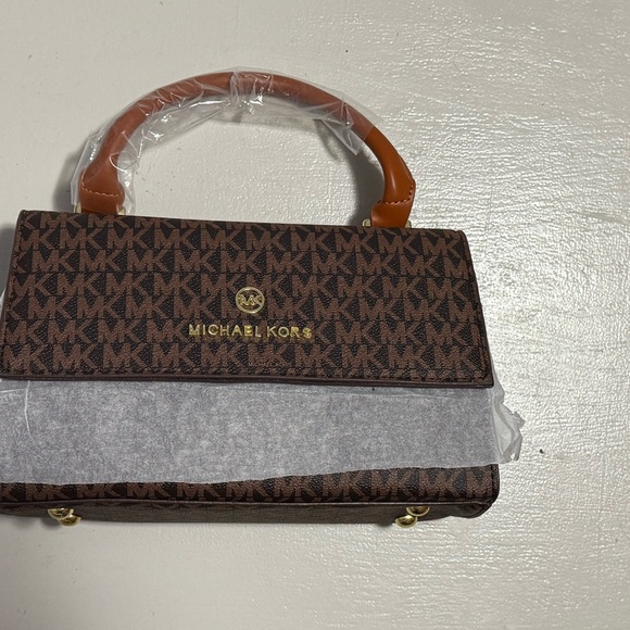 Michael Kors Brown Logo Messenger Bag - Picture 9 of 9